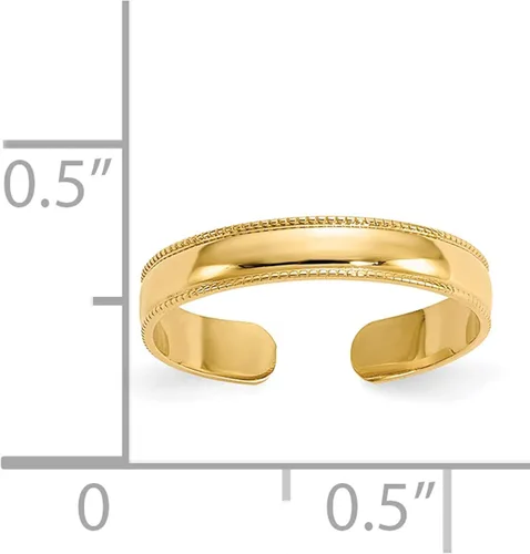 Miniatura 7 de Anillo de dedo ajustable de grano de molino de oro amarillo de 14 quilates - Jewelry By Sweet Pea, Metal