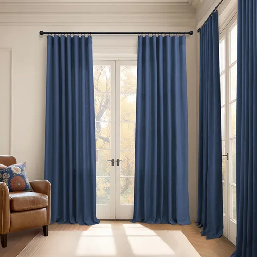 Miniatura 30 de Cortinas de lino gris claro, 2 paneles, presillas traseras, bolsillo para cortinero, semitraslúcidas, ahorran energía, estilo rústico, arpillera