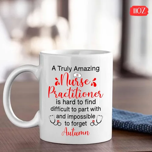 Miniatura 4 de Taza de enfermera practicante con nombre personalizado, regalo NP, taza de café para estudiante de enfermería, regalo médico personalizado