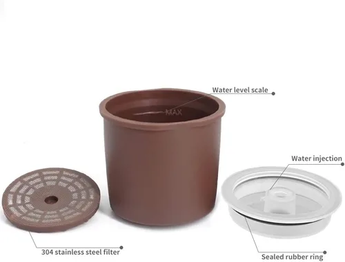 Miniatura 2 de Paquete de 4 cápsulas recargables de llenado de filtro de café reutilizable para cafetera Illy