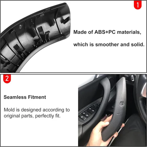 Miniatura 5 de Jaronx Compatible con cubierta de manija de puerta BMW X1/X2, cubierta exterior de repuesto de manija de puerta lateral derecha, compatible con BMW