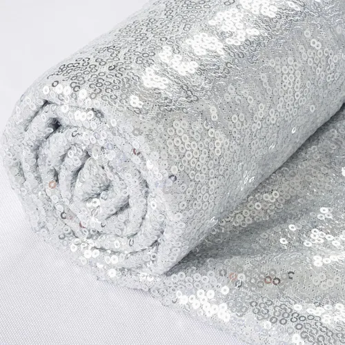 Miniatura 13 de ShinyBeauty Tela de lentejuelas verdes Material de malla de purpurina de 1 yarda para coser vestidos de novia de bricolaje Ropa y ropa de mesa