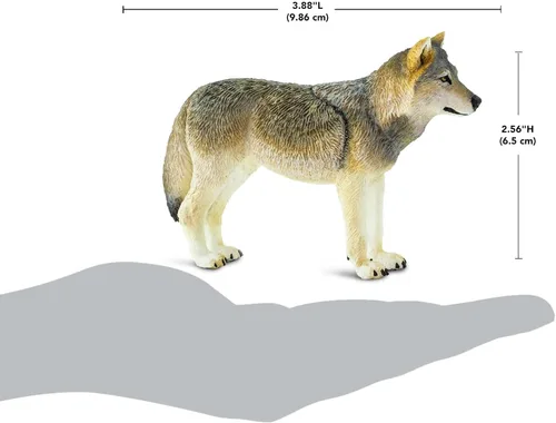 Miniatura 3 de Safari Ltd. Figura de lobo gris, figura realista de lobo de plástico de 4 pulgadas, juguete educativo para niños, niñas y niños a partir de 3 años
