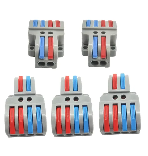 Miniatura 2 de Conectores de cable, conectores de tuercas de alambre de palanca compacta, terminales de cable 2 en 4 salidas para conexión rápida 28-12 AWG, 5 3 in
