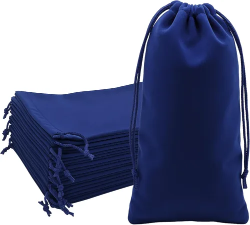 Miniatura 28 de Mandala Crafts Bolsas de terciopelo negro con cordón de 14 x 14 pulgadas, 10 bolsas grandes de terciopelo con cordón a granel para regalos de fiesta