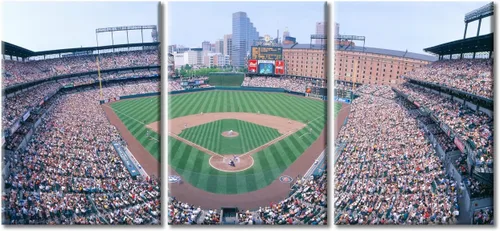 Miniatura 14 de TUMOVO American Sports - Decoración de pared Wrigley Stadium, 3 piezas, arte de pared de estadio de béisbol, cuadros para decoración del hogar