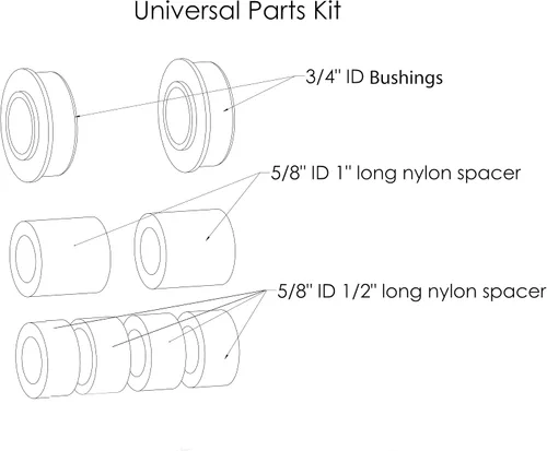 Miniatura 7 de Neumático Marathon Industries con ajuste universal para carretilla de mano, 3 pulgadas de longitud central; rodamientos de 0.63 pulgadas y kit