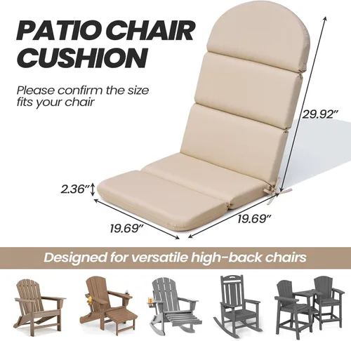 Miniatura 3 de Crestlive - Cojín Adirondack para silla, 50 x 19.6 pulgadas, impermeable, resistente a la decoloración, cojín para silla mecedora de respaldo alto