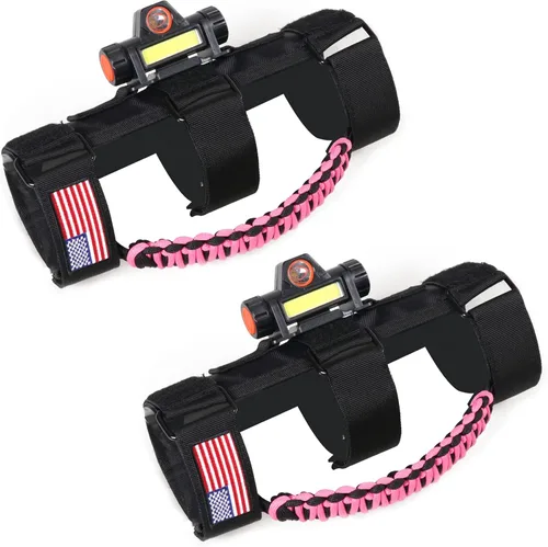 Miniatura 13 de sukemichi Manijas de agarre de la barra de rodillo para accesorios de Jeep Wrangler TJ JK JL Gladiator JT UTV ATV - Hebilla metálica de mejora