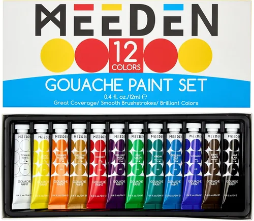 Miniatura 8 de MEEDEN Juego de Pintura Gouache, No Tóxico 24 x 12ml/0.4oz Tubos de Pintura Gouache a Base de Agua para Lienzo y Papel, Suministros de Arte para 24