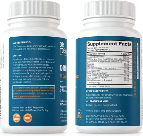Miniatura 9 de Dr. Tobias Suplementos de aceite de pescado Omega 3 y orégano y ácido caprílico, apoya el corazón, el cerebro, el sistema inmunológico
