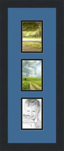 Miniatura 117 de ArtToFrames Marco de fotos tipo collage con estera doble con 3 aberturas de 5x7 y marco negro satinado Uva