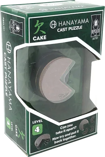 Rompecabezas retador del cerebro, metal fundido, pastel Hanayama, diseño 2017, nivel 4 de dificultad.