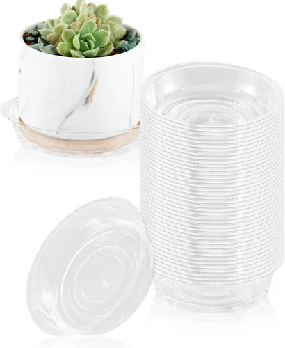 Miniatura 23 de Paquete de 30 platillos transparentes para plantas en interiores (4, 6, 8, 10, 12 pulgadas) platillos para macetas para plantas en maceta, juego