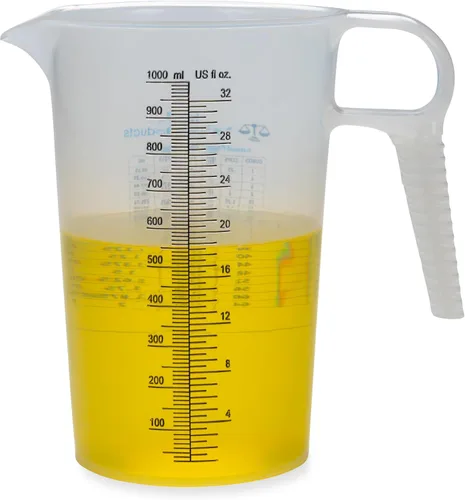 Miniatura 13 de Jarra de medición de 1 taza de 8 onzas con práctica tabla de conversión – Grado alimenticio – Ideal para cocinar, aficiones en el hogar, acuarios