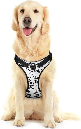 Miniatura 3 de Arnés para perro con estampado de piel dálmata, ajustable, transpirable, con clip para correa sin tirones, arnés para la mayoría de perros pequeños