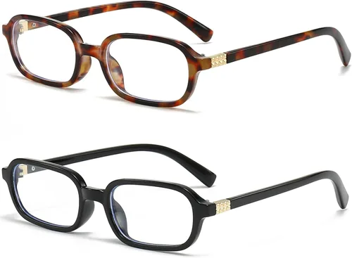 Miniatura 12 de Breaksun Gafas Retro Rectangulares para Mujeres y Hombres, Gafas Pequeñas Cuadradas con Bloqueo de Luz Azul, Anteojos Vintage