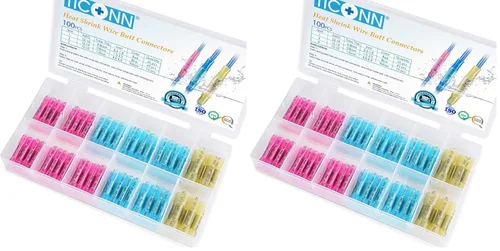 Miniatura 20 de TICONN - Juego de 100 piezas de conectores de alambre termorretráctiles, terminales de alambre eléctrico aislados y resistentes al agua