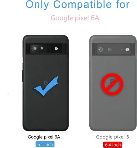 Miniatura 8 de Kowauri Funda para Google Pixel 6A, diseño clásico de piel con cierre magnético, con ranura para tarjetero, a prueba de golpes, funda protectora Café