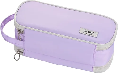 Miniatura 8 de Dugio Estuche grande con cremallera para lápices para niñas, adultos y niños, bolsa organizadora de lápices estéticos, bolsa organizadora de gran