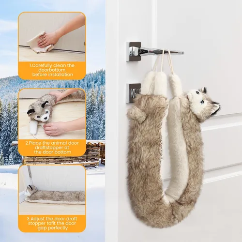 Miniatura 5 de NABOWAN Tope de Corriente de Puerta de 36 Pulgadas - Adorable Perro Burlete Resistente para Puerta y Ventana, Bloqueador de Corrientes de Animales