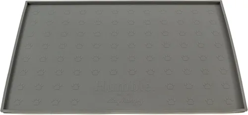 Miniatura 6 de Bandeja de alimentación para alimentos, antideslizante, antiderrames, tapete elevado para comida para perros, fácil de limpiar, impermeable, Gris