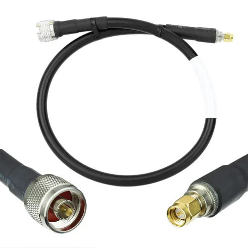 Cable Bolton400 (BT512457) - Cable coaxial equivalente LMR®400 de 2 pies - Cable coaxial de pérdida ultra baja de alta resistencia de 50 ohmios - N