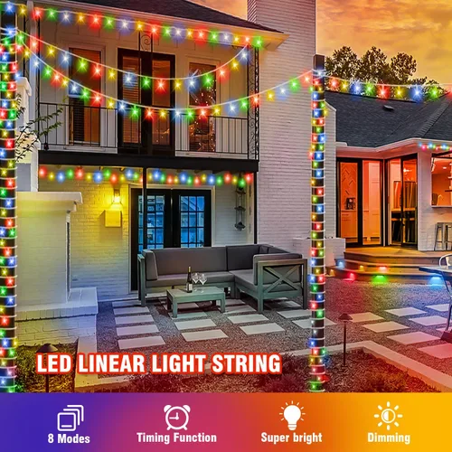 Miniatura 7 de WASTROYAL- Guirnalda de 210 luces led, 70 pies, crean un deslumbrante brillo azul ideal para envolver árboles, decorar ventanas, rieles de escalera