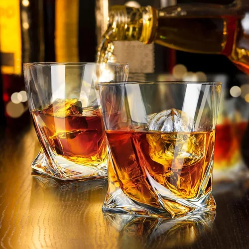 Miniatura 4 de KITNATS Vasos de whisky Old Fashioned de 10 onzas, juego de 4, caja de regalo, utensilios de bar para bourbon, escocés, vasos de ron para hombres