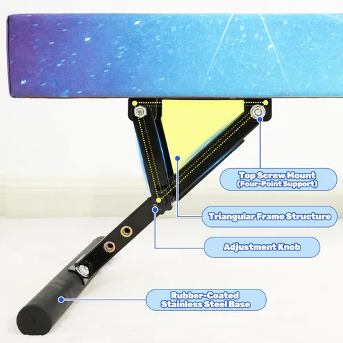 Miniatura 7 de FC Funcheer - Viga de equilibrio ajustable para niños - Viga de gimnasia de 8 pies - Viga de piso alto y bajo para todos los niveles de gimnasia