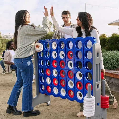 Miniatura 8 de Juego gigante 4 en una fila: juegos de patio al aire libre de 3.8 pies de altura para adultos y niños, juego de césped estilo conecta con 42