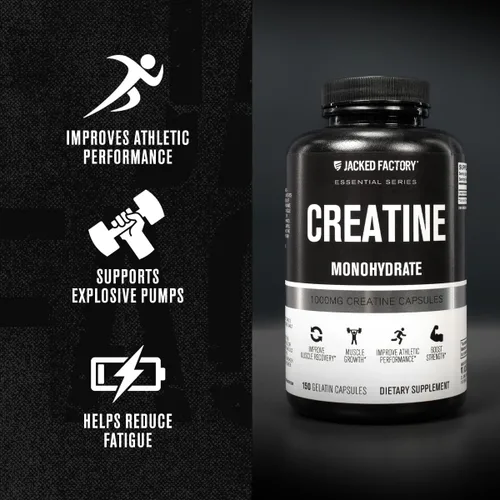 Miniatura 7 de Jacked Factory Cápsulas de monohidrato de creatina, píldoras de creatina para el crecimiento muscular, mayor fuerza, mayor producción de energía