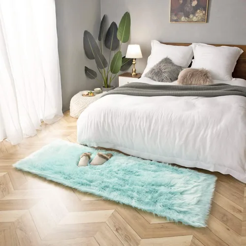 Miniatura 65 de Ashler Home Deco - Tapete de pelo sintético de oveja, mullido, suave, de 2 x 3 pies, lavable a máquina, dormitorio, habitación de los niños, sala