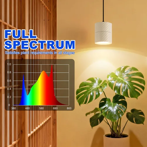 Miniatura 2 de Luz colgante de crecimiento de plantas de interior, luz colgante de plantas de espectro completo, ángulo ajustable, adecuada para iluminación