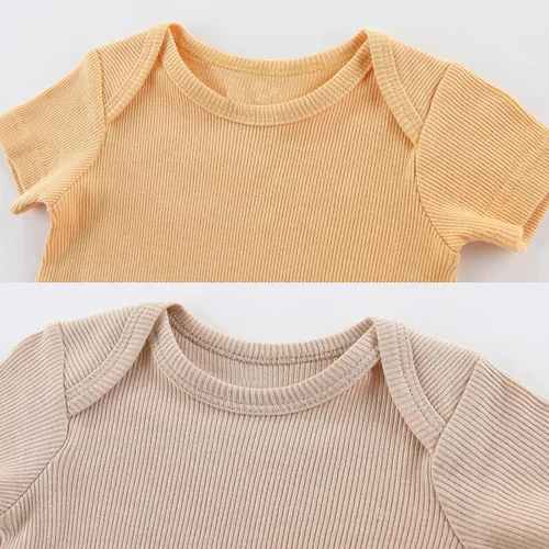 Miniatura 51 de Body de manga corta para bebé recién nacido, ropa de algodón de una pieza, 5 unidades, 0-12 meses