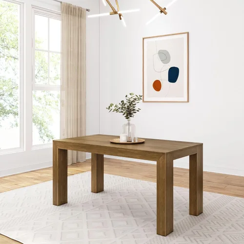 Miniatura 12 de Plank+Beam Mesa de comedor de 48 pulgadas, mesa de cocina de madera maciza de 48 pulgadas, mesa de comedor rectangular para comedor, oficina
