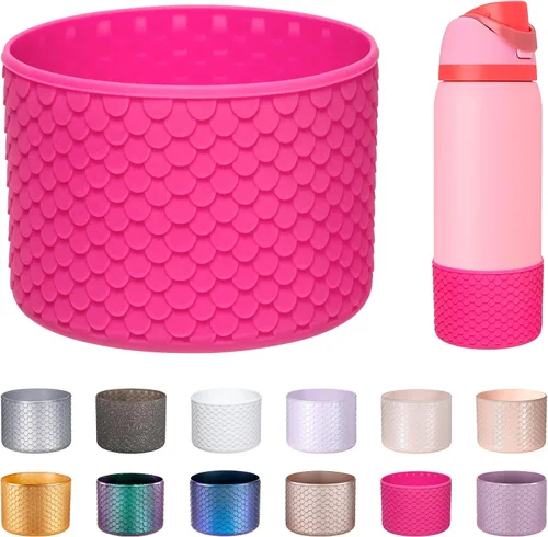 Miniatura 21 de Silicone Boot for Owala Water Bottle 24oz 32oz 40oz, Anti-Slip Protective Sleeve Bottom Bumper Protector for FreeSip, Twist, and Flip Stainless Rosa