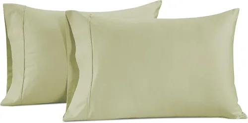 Miniatura 8 de LANE LINEN Juego de 2 almohadas tamaño Queen, suaves 100% algodón egipcio, frescas y lisas de 1000 hilos, fundas de almohada - Azul Estate