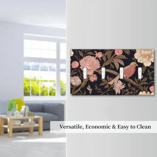 Miniatura 342 de Placa Decorativa de Pared de Granja Rústica con Cuerno de Madera para Puerta de Granero 1 Banda Duplex Cubiertas de Toma Eléctrica Soltera