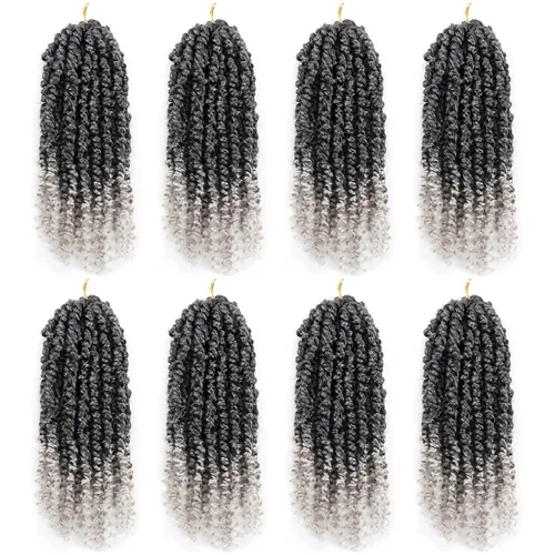 Miniatura 62 de Bileaf Cabello de Ganchillo Passion Twist Pre-retorcido de 10 Pulgadas, 8 Paquetes de Ganchillo Passion Twist, Cabello Corto Passion Twist