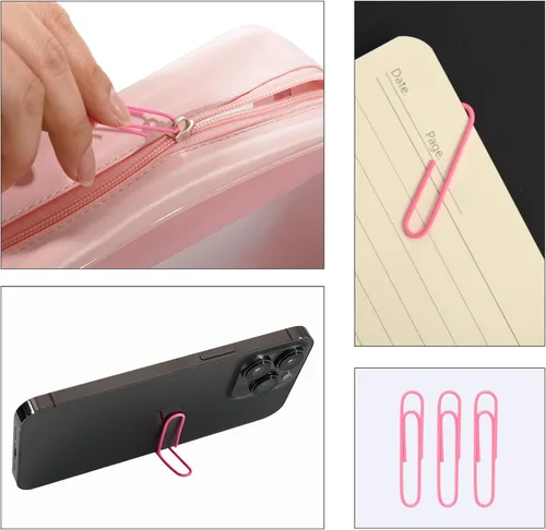 Miniatura 3 de Clips de papel color rosa jumbo, 265 clips de papel de 2 pulgadas, clips grandes para papeleo ideal para el hogar, la escuela y la oficina