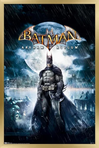 Miniatura 18 de Trends International DC Comics VIdeo Game - Arkham Asylum - Póster de pared de arte clave, 14.725 x 22.375 pulgadas, versión enmarcada de madera
