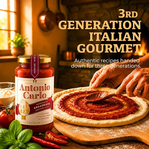 Miniatura 6 de ¡NUEVO! Antonio Carlo Autentico Italiano (3 Generaciones) Salsa de Marinara Artesanal Gourmet – FRESCO, Sin Conservantes, Salsa Vegana de Espagueti