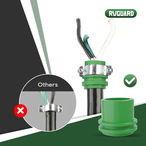 Miniatura 4 de Kit de Enchufe Masculino y Femenino RVGUARD de 30 Amperios para RV, Enchufe de Reemplazo RV NEMA TT-30P y TT-30R, 125V 30 Amperios con Manija