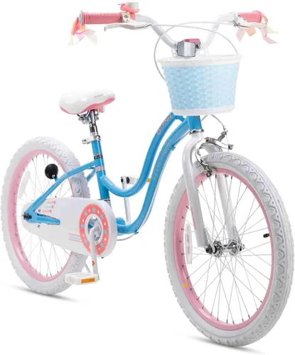 Miniatura 10 de Royalbaby Stargirl Bicicleta infantil de aventura al aire libre con soporte, asiento ajustable y cesta, 18 pulgadas, rosa [3] Rojo coral