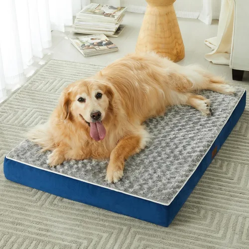 Miniatura 11 de WNPETHOME Cama ortopédica grande para perro, cama grande impermeable para perros con funda extraíble lavable y parte inferior antideslizante, Gris