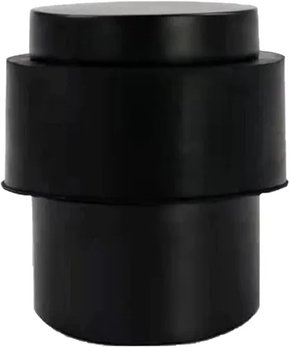 KHTUMEWARE Paquete de 6 topes de puerta de piso de 1-1/2 pulgadas, tope de puerta negro mate, protector de pared para puerta comercial, cuña
