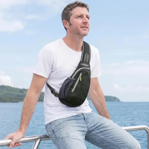 Miniatura 2 de G4Free - Bolso bandolera para hombres y mujeres, mochila pequeña para el pecho y el hombro, ligera, para viajes, actividades al aire libre y Negro