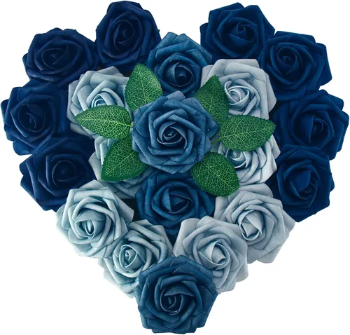 Miniatura 16 de 25 rosas artificiales de color púrpura con tallo largo, de espuma falsa con sensación real, para decoración, ramos de boda, centros de mesa, ducha