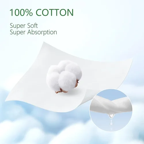 Miniatura 4 de Toallitas de viaje 100% algodón para pieles sensibles, 99% agua purificada hipoalergénicas, toallitas húmedas sin perfume, esenciales de viaje, 56